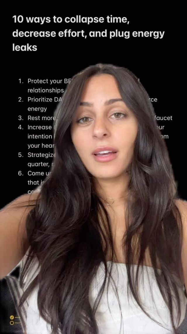 10 ways to collapse time, decrease effort, and plug energy leaks in your life and business

Take the next two months and decide to become the most efficient version of yourself.

We often over-complicate things because we:

a) are complacent in our routines
b) change can feel like a task in it of itself
c) we’re operating from fear and lack coping patterns
d) we fear our own power and what would happen if we simplify 

EVERYONE can do these 10 things.

Looking to take this list, dive DEEPER, and actually apply it to yourself?

Join my 2-week challenge MOMENTUM (available now as a DO IT YOURSELF program!) and go apply

Normally $350, now $199 for a limited time 🔥
link in bio (I will set up a “comment the word” sitch here for everyone next week lol MANYCHAT is the way of the future!)